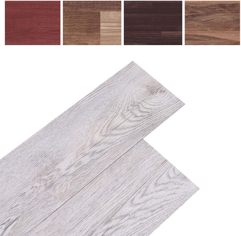 INMOZATA 36Pcs SelfAdhesive PVC Flooring Planks Floorboard Planks