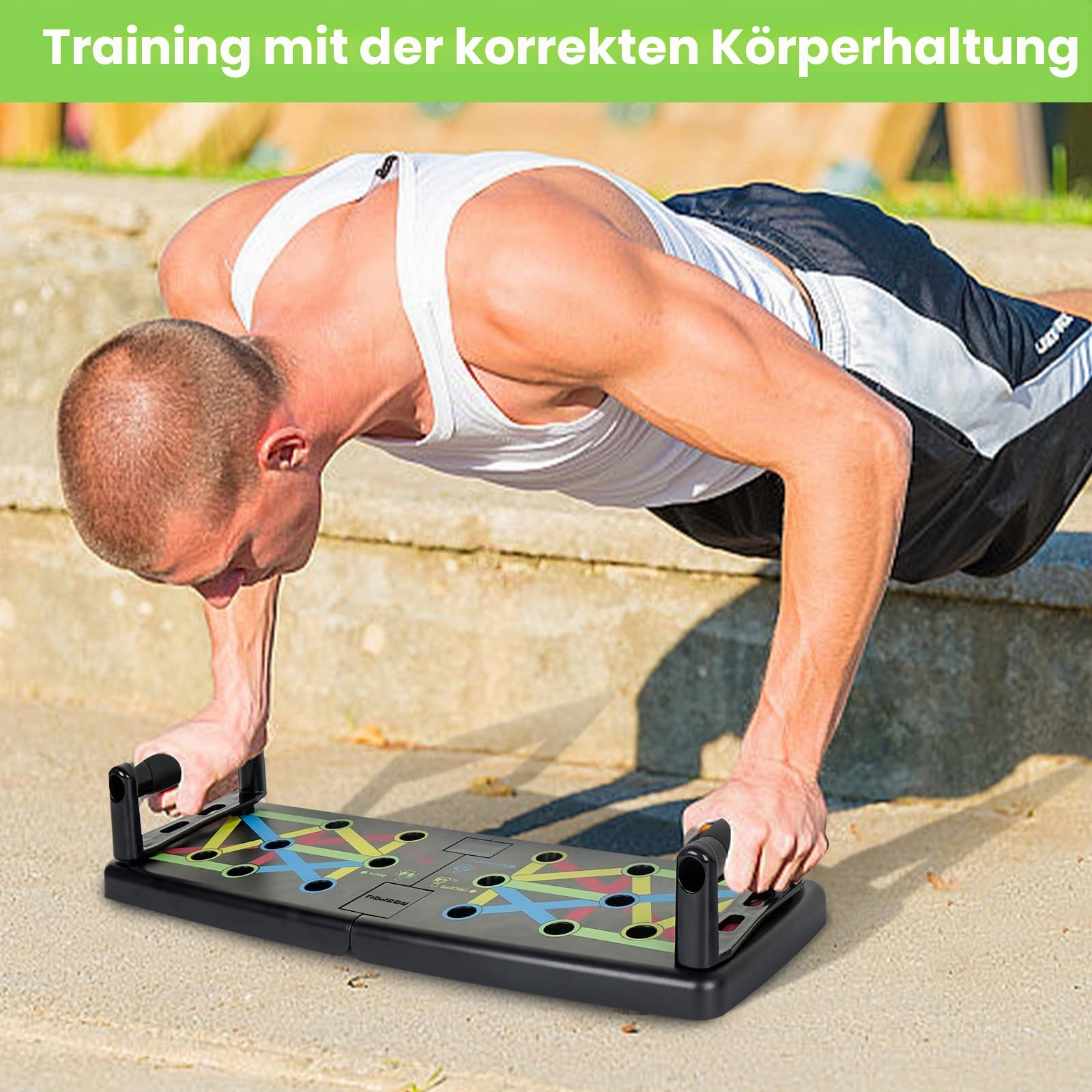 Liegestützbrett Push Up Board Verbessertes Konzept Faltbar Liegestütze Brett Liegestützgriffe Home Gym Liegestütze Fitnessgeräte für Zuhause