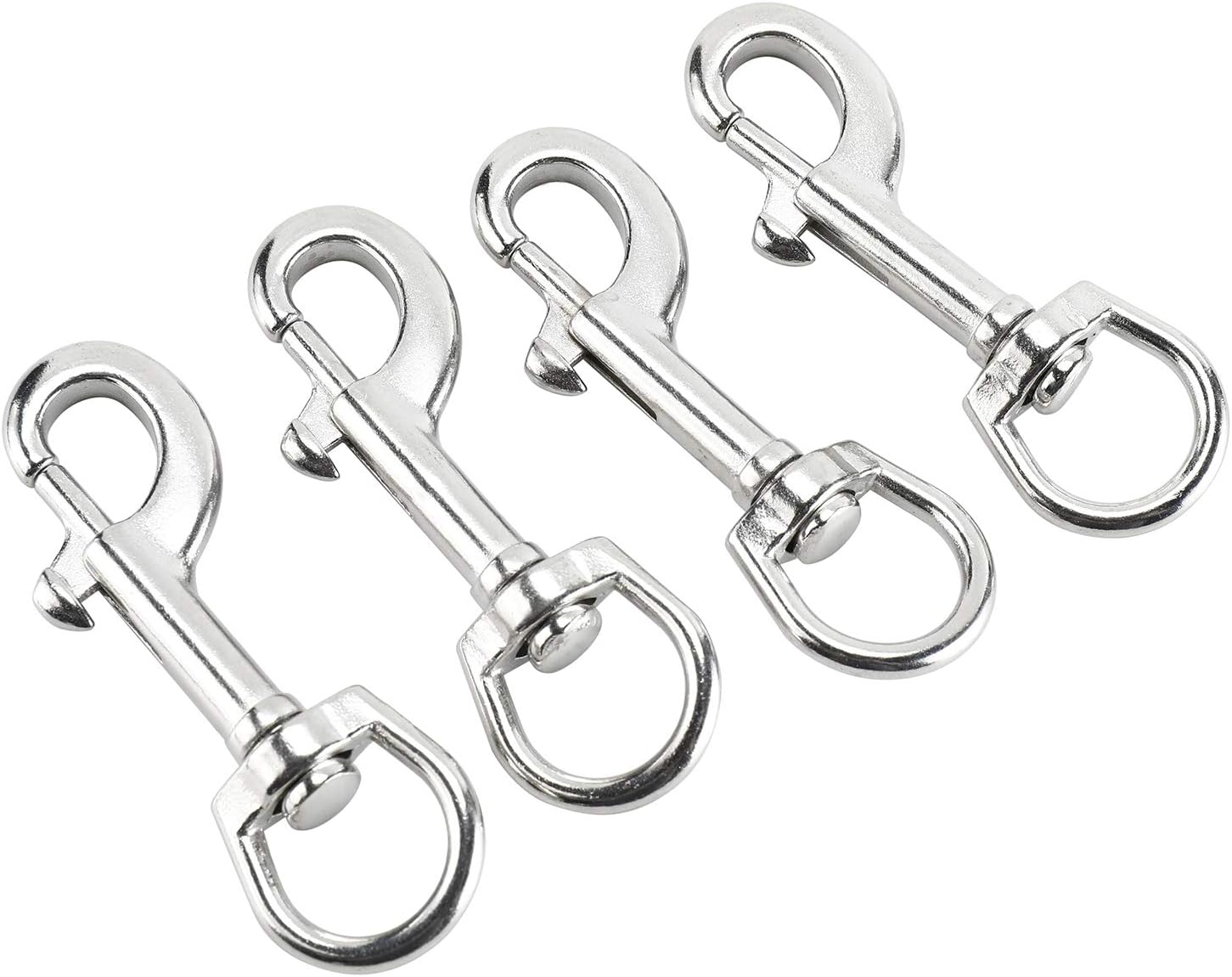Yaegoo 4 Pack 316 Stainless Steel Swivel Eye Bolt Trigger Snap Hooks 3-1/2'' Marine Grade Single Ended Flagpole Snap Clips for Scuba Diving/Pet Leash/Keychain/Tarp Covers