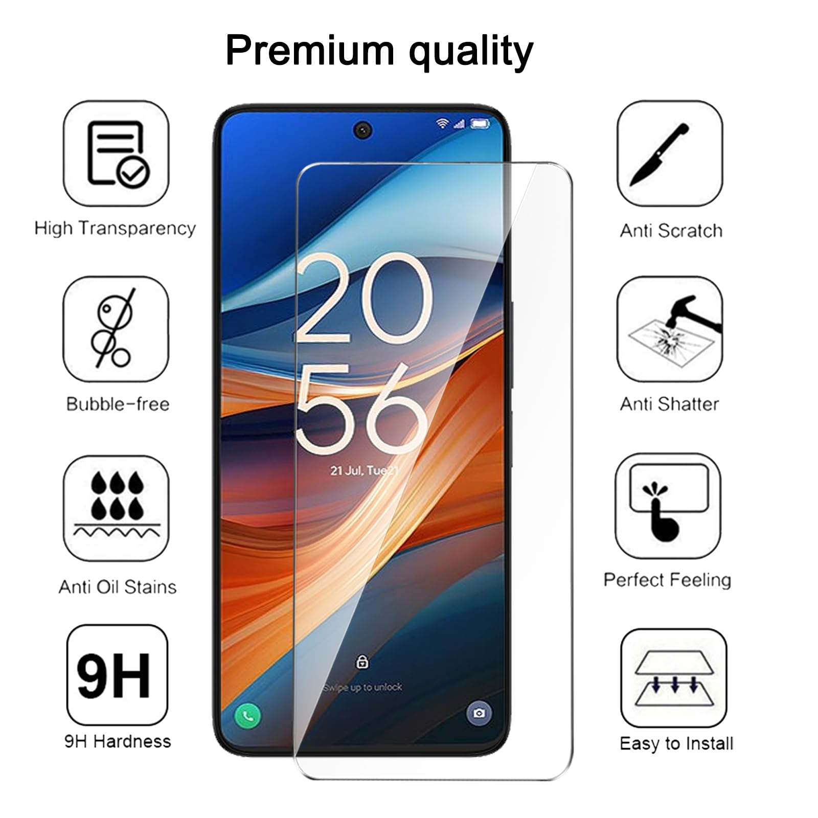 Coque Pour TCL 50 SE 6.78 Pouce, Verre Trempé Protection