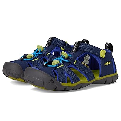 KEEN Kids Seacamp II CNX (Little Kid/Big Kid) Kids Shoes Naval Academy/Chartreuse