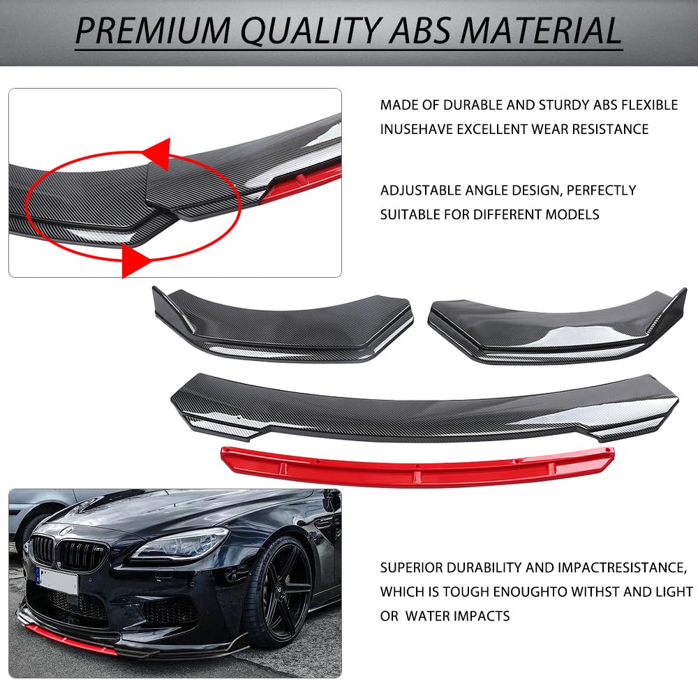 KEEPDSGN Front Bumper Lip Spoiler For Ford Focus 2012-2014 (3-Piece, Matte Black) - View #3