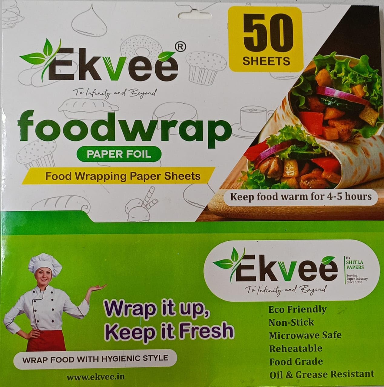 Buy Ekvee Food Wrapping Paper 50 Sheets 10 x 12 Cm NonStick