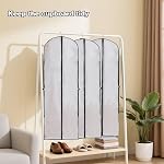 Sac à vêtements – Duty lourd PEVA Matériel, protection contre les fermetures à glissière renforcées – Idéal pour les robes de mariage, les robe, les costumes & Stockage des placards – 180×60cm Blanc (1)