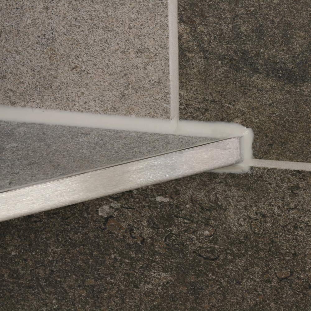 Duschablage Eckablage ohne Bohren für Bad befliesbar V2A Edelstahl (265 x 265 mm)