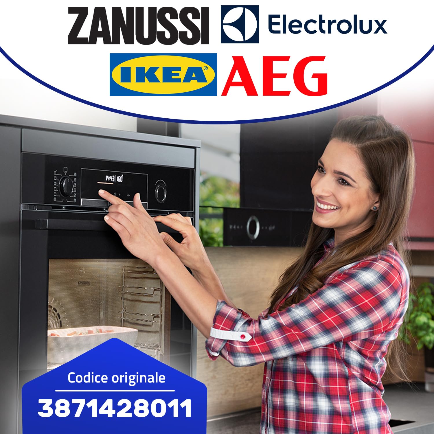 Resistenza Forno 1000W 230V 3871428011 per Electrolux per Zanussi Riscaldamento Forno Elettrico da Incasso Garanzia di 10 Anni - MONTERAL