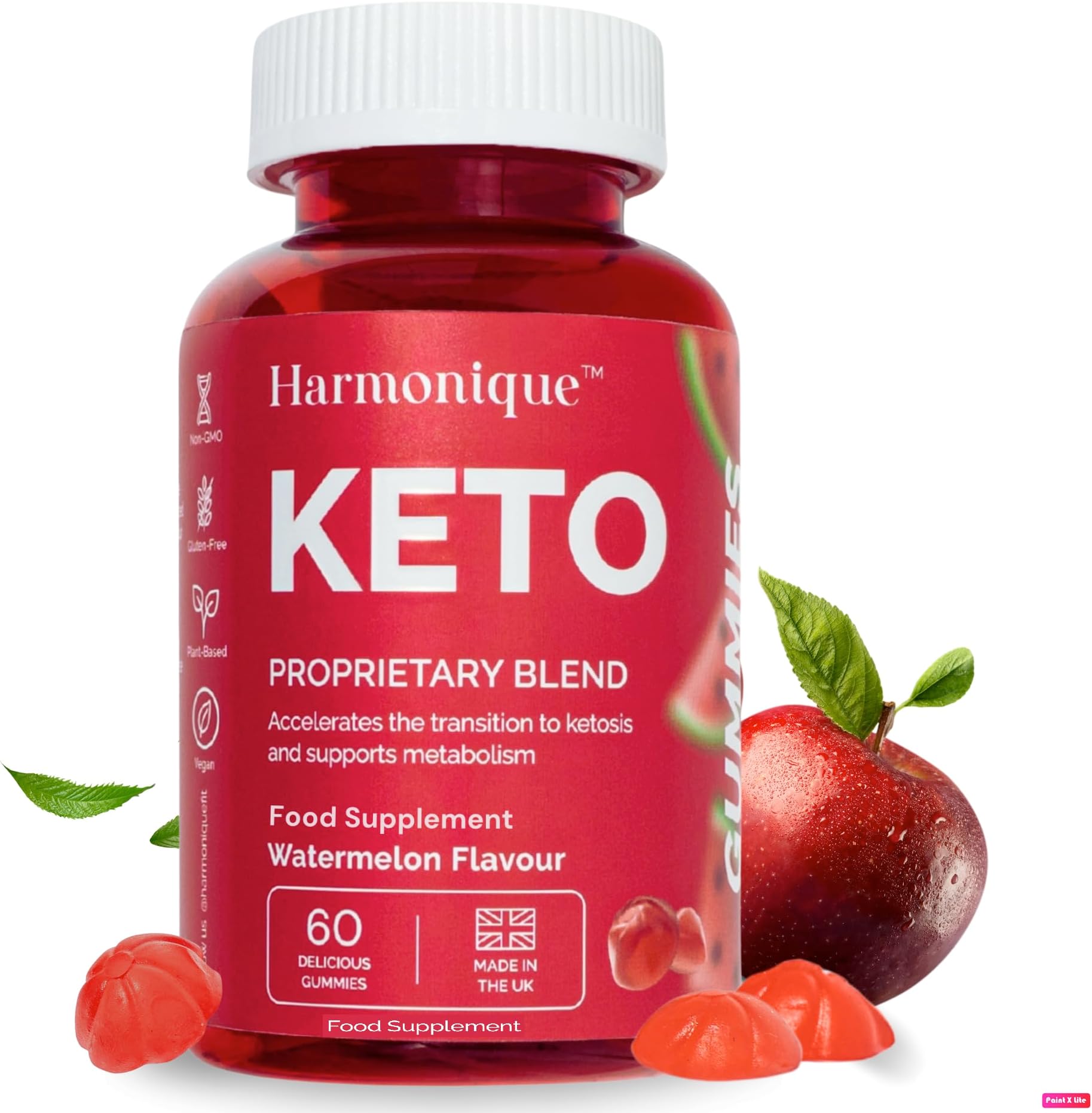 Keto Gummies, 2000mg, 60 Gummies, ACV, Gluten-Free, Vegan, L-Arginine, L-Carnitine, Raspberry, Ginger, Green Tea, Green Coffee, Panax, Ketogenic Diet and Digestive Support Supplement.