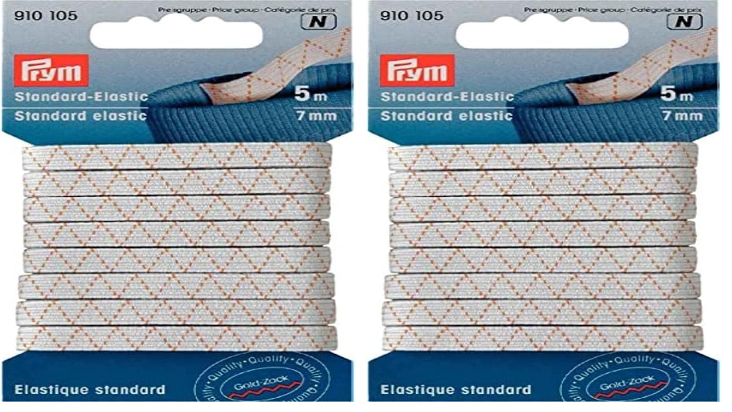 Prym Standard-Elastic 7 mm weiß, Polyester (Packung mit 2)