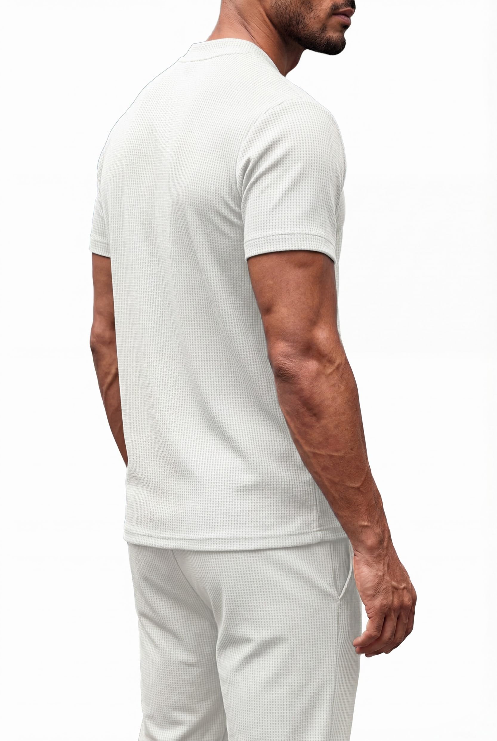Chándal Deportivo para Hombre Camiseta de Manga Corta con Cremallera y Pantalones Largos Conjunto Deportivo Hombre Verano — view 2
