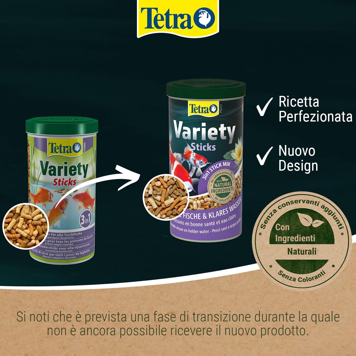 Tetra Bastoncini di varietà per pesci da laghetto, 2,12 kg, biologicamente bilanciati per pesci da laghetto