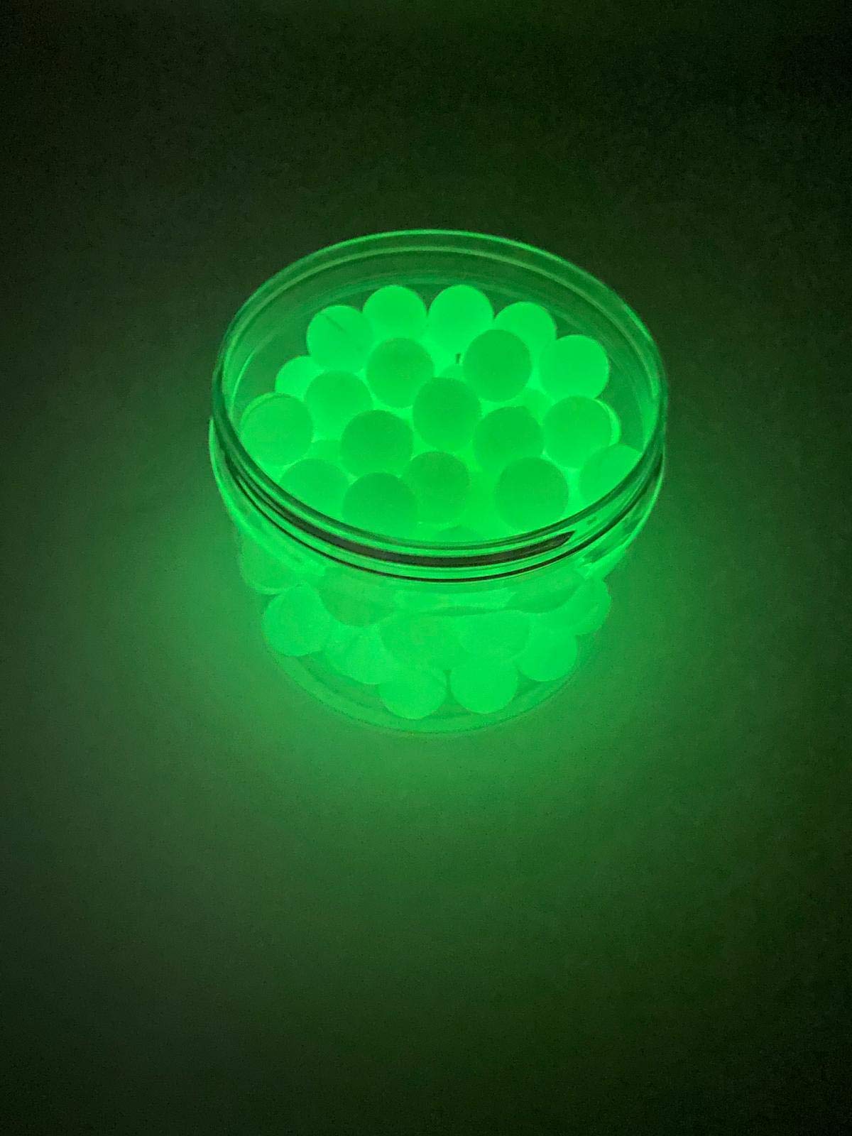 SSR 100 x Night Vision Fluorescent Silicon Rubber Balls Paintballs Glowing in The Dark in 50 Cal.