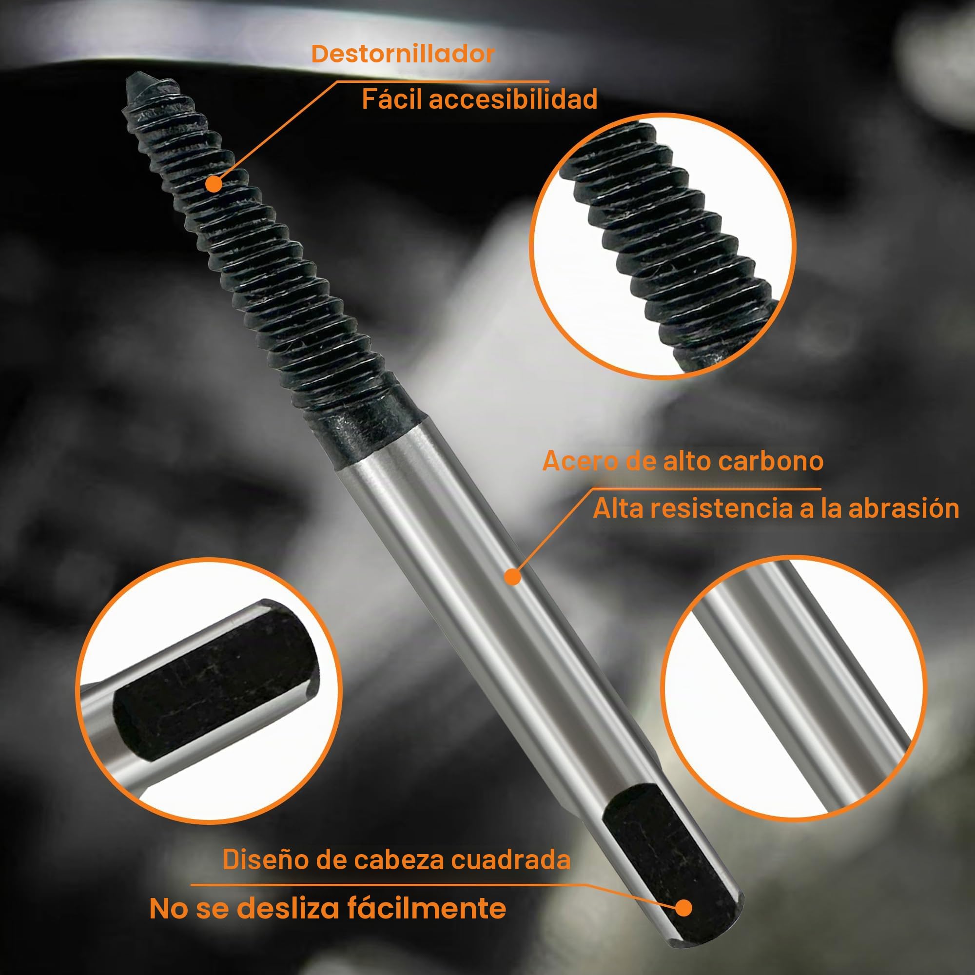 Juego de extractores de tornillos, herramientas de desenroscar tornillos, juego de destornilladores izquierdos, extractor de tornillos, Para Tornillos Rotos o Dañados
