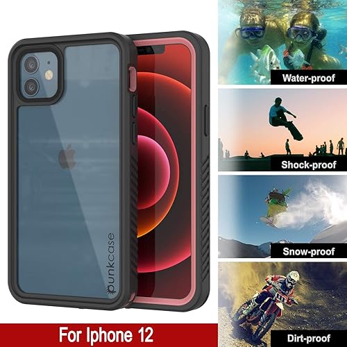Miniatura 2 de Punkcase Funda impermeable diseñada para iPhone 12 Serie Extrema Ajuste delgado Certificado IP68 A prueba de nieve Funda blindada con protector de