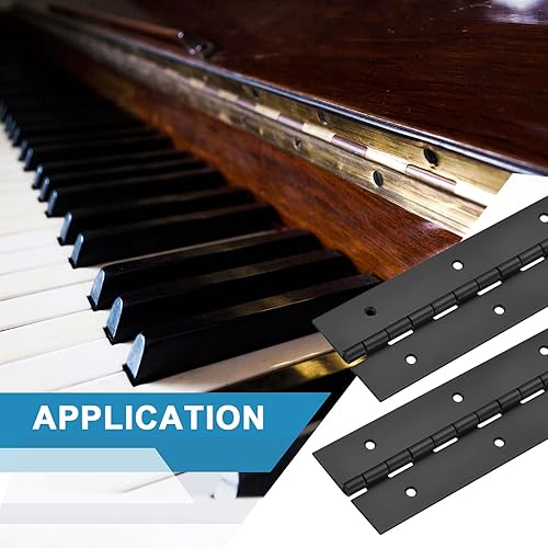 Miniatura 5 de uxcell Bisagra de piano de 16 x 2 pulgadas, 4 bisagras continuas de acero inoxidable para gabinetes, puertas, cajas de almacenamiento de bricolaje,