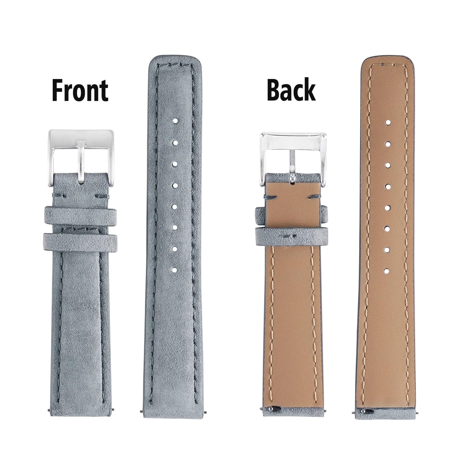Cinturini, Cinturino for Orologio in Pelle Scamosciata Cinture for Cinturini(Tan,22mm)
