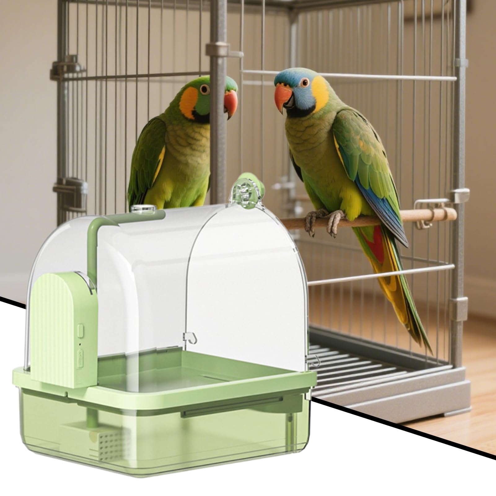 Bain D'Oiseau pour Cage Perruche Canari Automatique Anti-Morsure avec 2 | Douche Oiseaux Utilisation en Volière Intérieure Élevage et Exposition