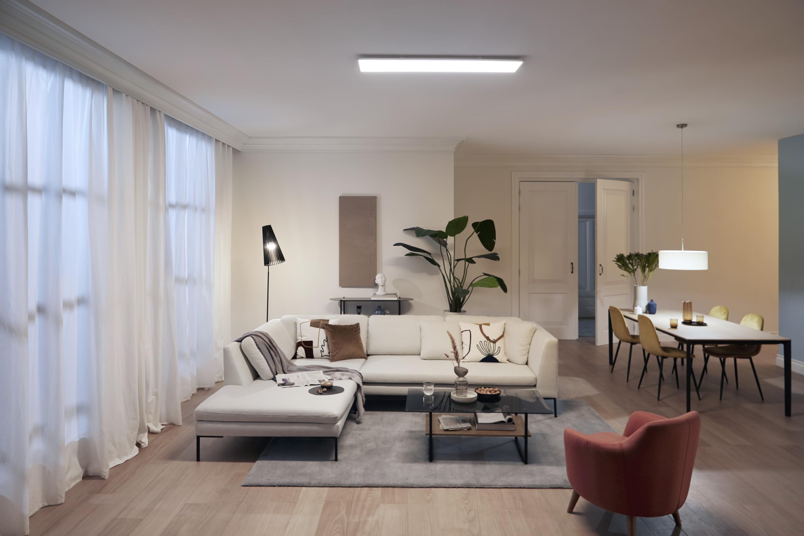 PHILIPS Panneau LED rectangulaire SceneSwitch à intensité variable 4000 K 36 W [Blanc froid] Pour éclairage intérieur, salon et chambre à coucher