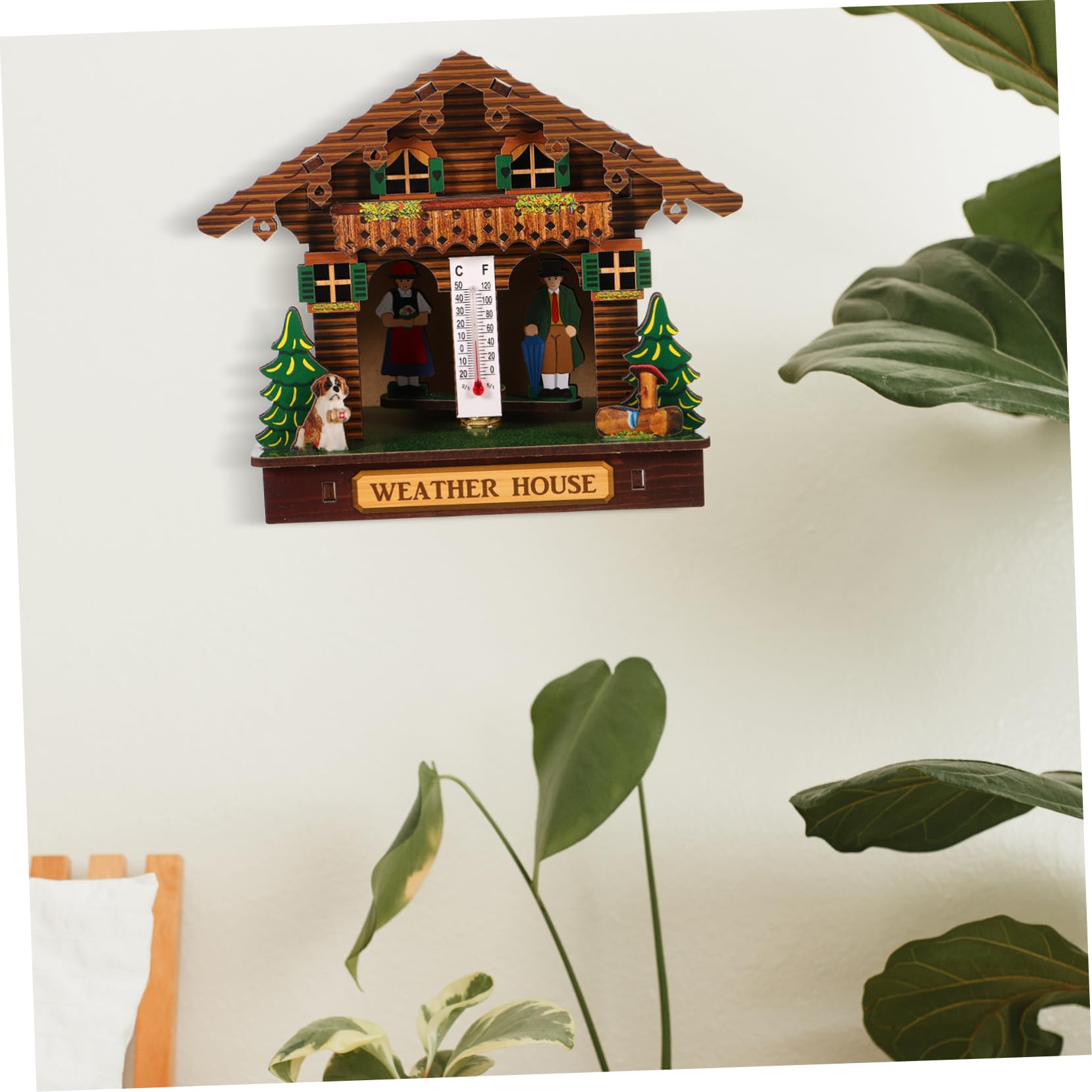 ifundom Termómetro E Higrómetro de Madera para Pared con Barómetro Integrado, Fácil Operación y Diseño Elegante para Uso en Interiores del Hogar
