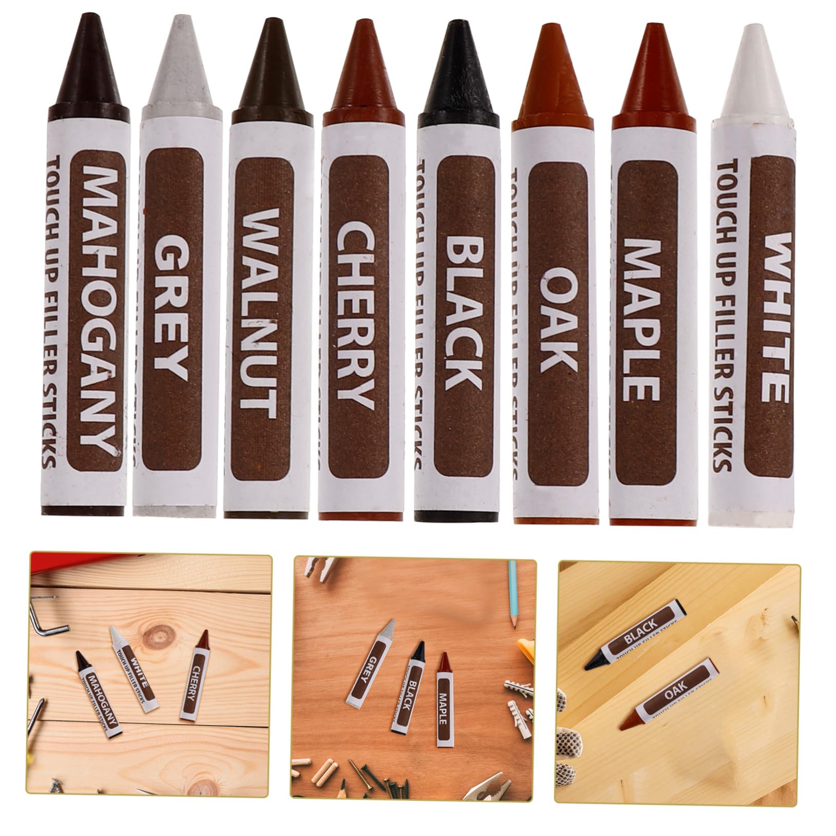 SHINEOFI 32 Pezzi Riparazione Graffi Kit Ripristino Parquet e Mobili Multi Colore Asciugatura Rapida per Pavimenti Armadi e Porte