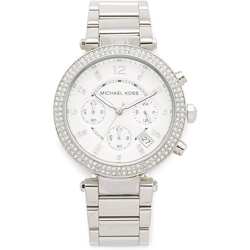 Michael Kors Parker Stainless Steel Watch With Glitz Accents