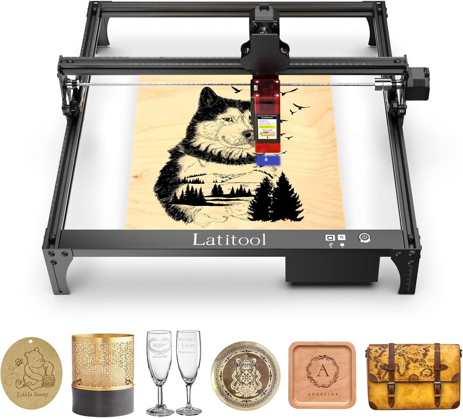 Buy Latitool Laser Engraver 60W, F60 Laser Engraving Cutting Machine