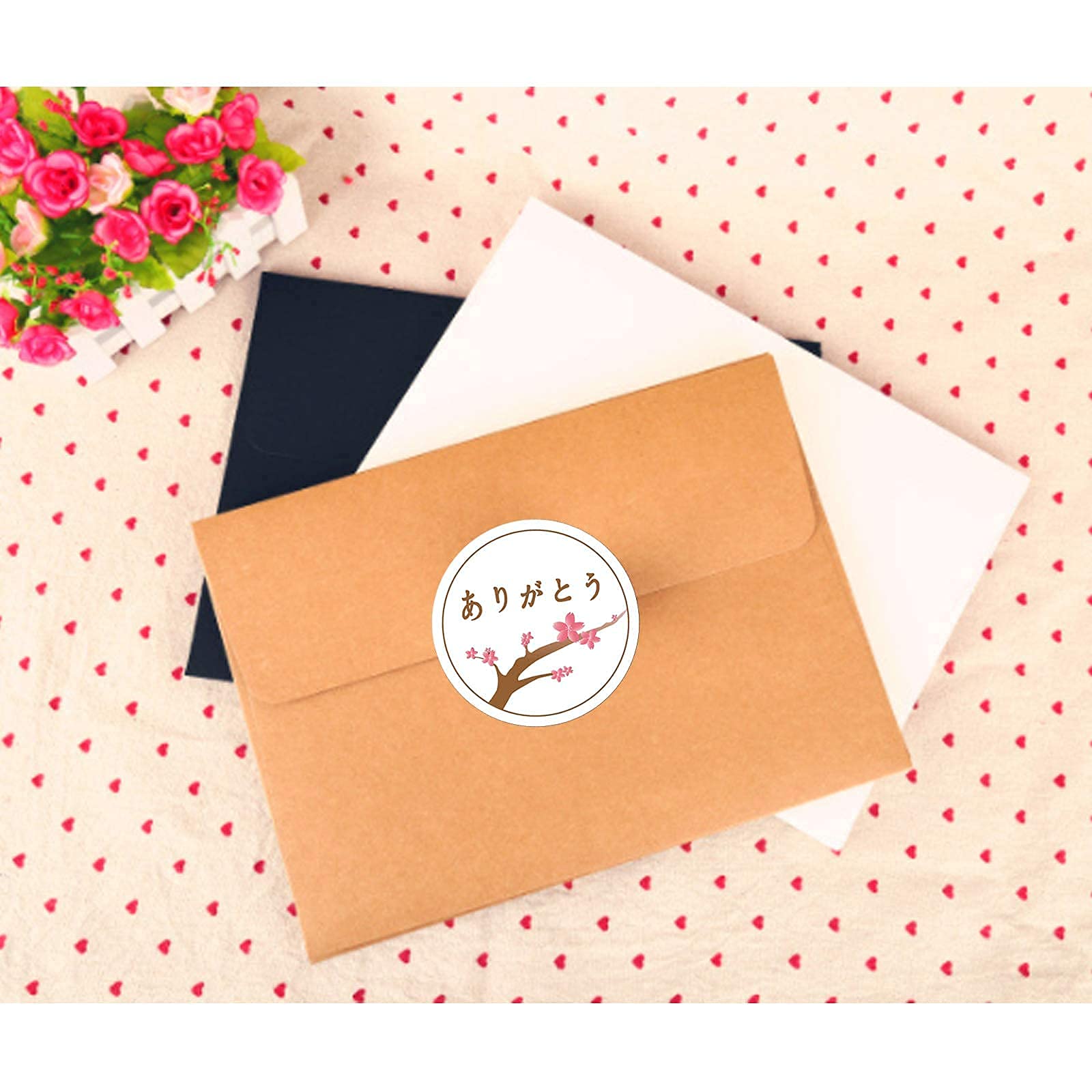 ありがとう Japanese Thank You Stickers 1.5 Inch Grateful