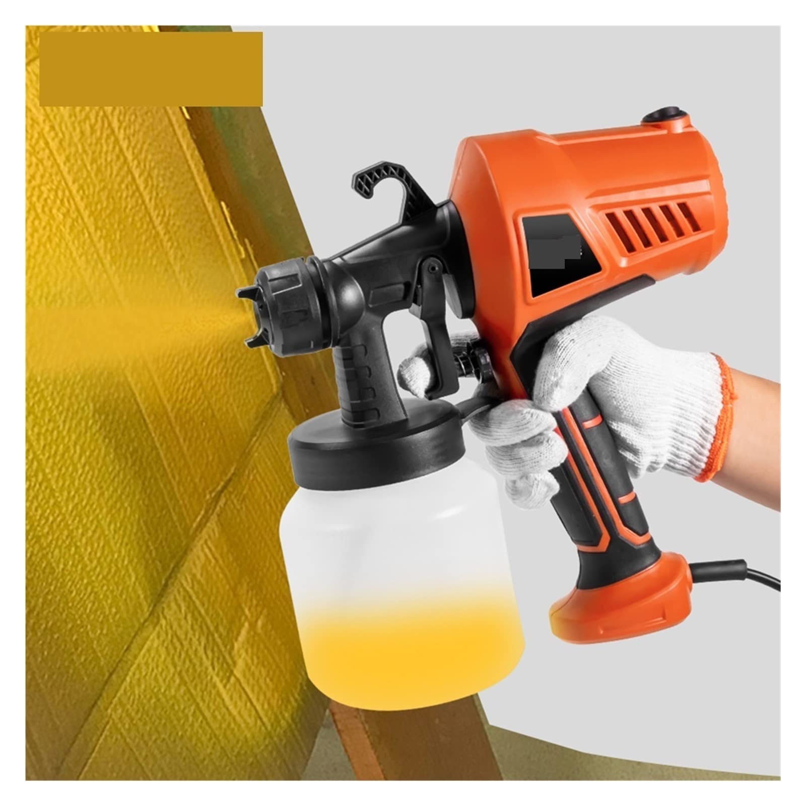 Pistolet do malowania, 500W domowy rozpylacz farby 800ML bezprzewodowy pistolet natryskowy z kontrolą przepływu garnka z farbą do mebli/ścian/ogrodzeń/samochodów do mebli, szafek, płotów, ścian, drzwi