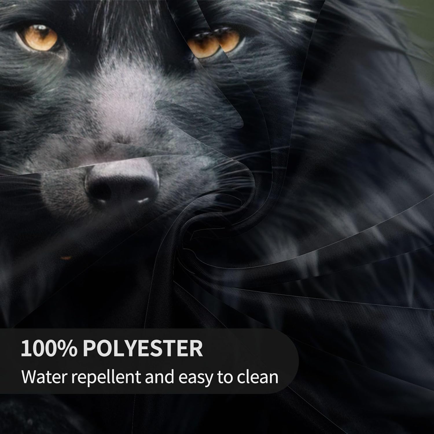 Black Beaver1 Print Wrinkle Free Dining Table Cover for Birthday Party Farmhouse Tablecloths Up to 60 x 60 Inches