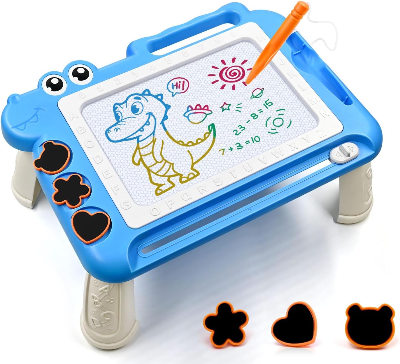 AiTuiTui Magnetic Drawing Board Toddler Toys with Legs for Girls Boys, Color Sketch Writing Scribble Doodle Pad Travel Games, Educational Learning Kids Toys for Birthday or Easter Gift (Blue)