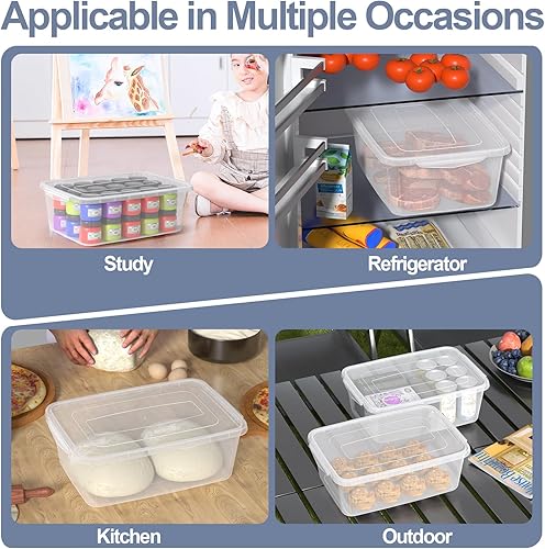 Miniatura 4 de Ramddy Paquete de 4 cajas transparentes de 14 cuartos de galón, contenedor de almacenamiento de plástico con tapa