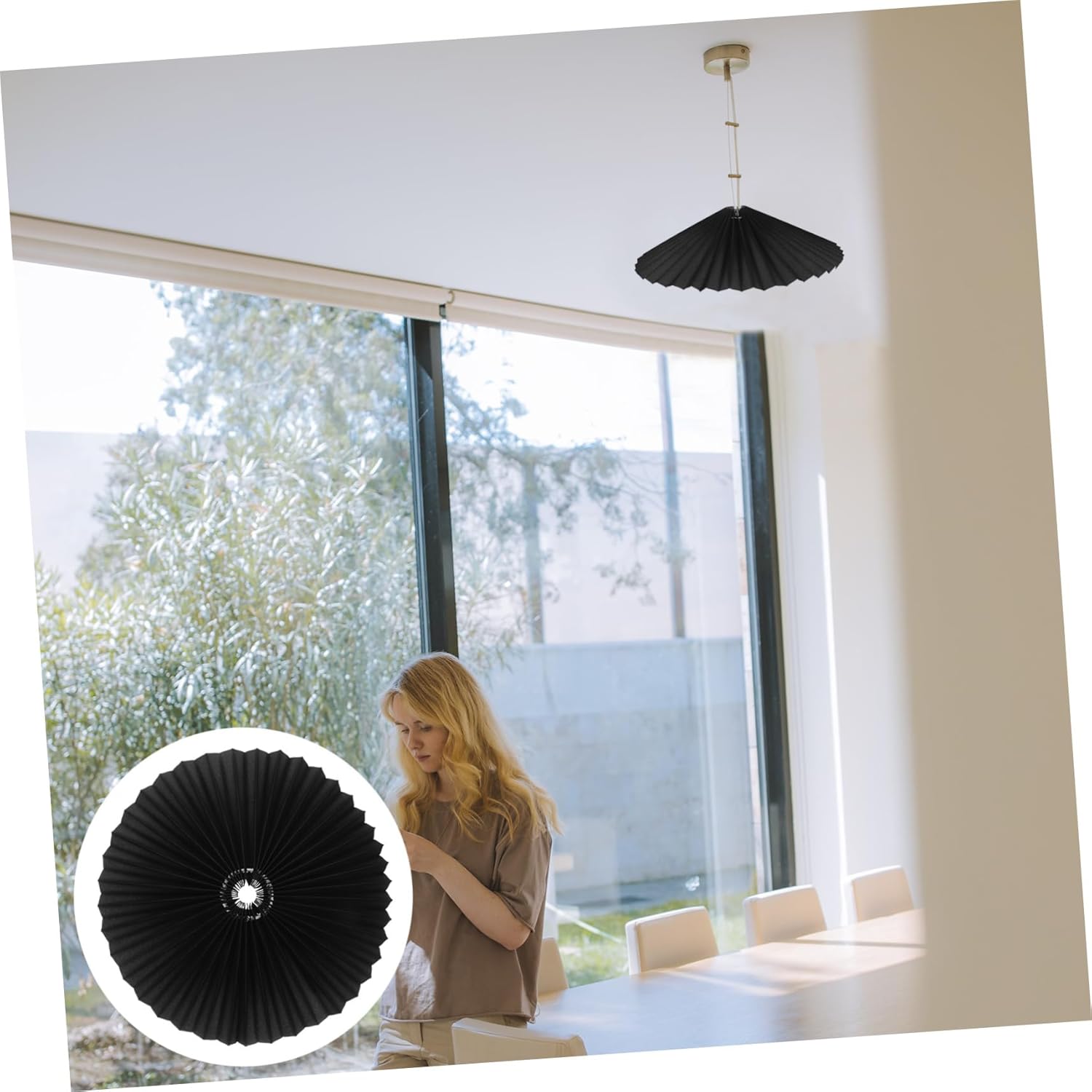 Homoyoyo Pleated Fabric Lampshade for Desk Lamp Small Table Lamp Cover Modern Lampshade for Home Decor