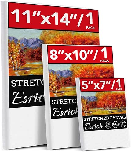 3 Pack Canvases for Painting with Multi Pack 11x14, 5x7,