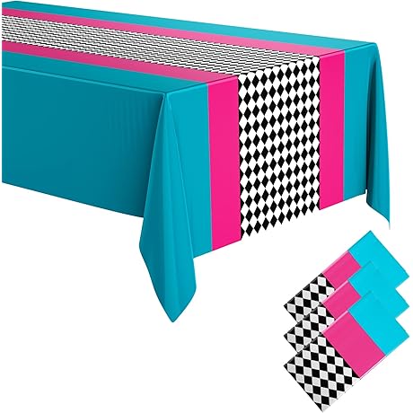 Buryeah 3 Pcs Wonderland Tablecloths for Tea Party Decorations