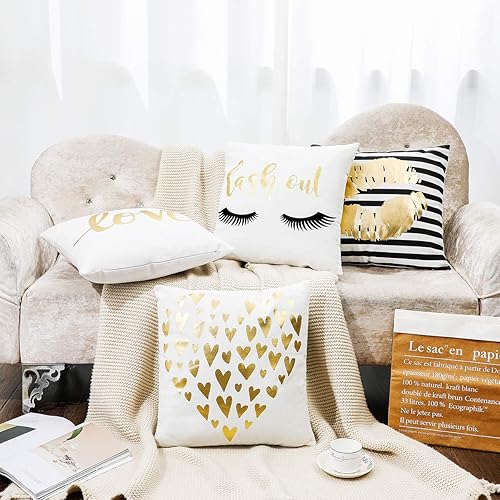 Miniatura 7 de Monkeysell almohada dorada de franela, funda de almohada para sillón, almohada lumbar para cintura, diseños de labios, amor, rompecabezas, piñas