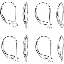 8 Pcs 925 Sterling Silver Leverback Earring Hooks, French Ear Wires for Jewellery Making, Earring Findings DIY Craft Supplies, Nickel-Free & Secure Fastening