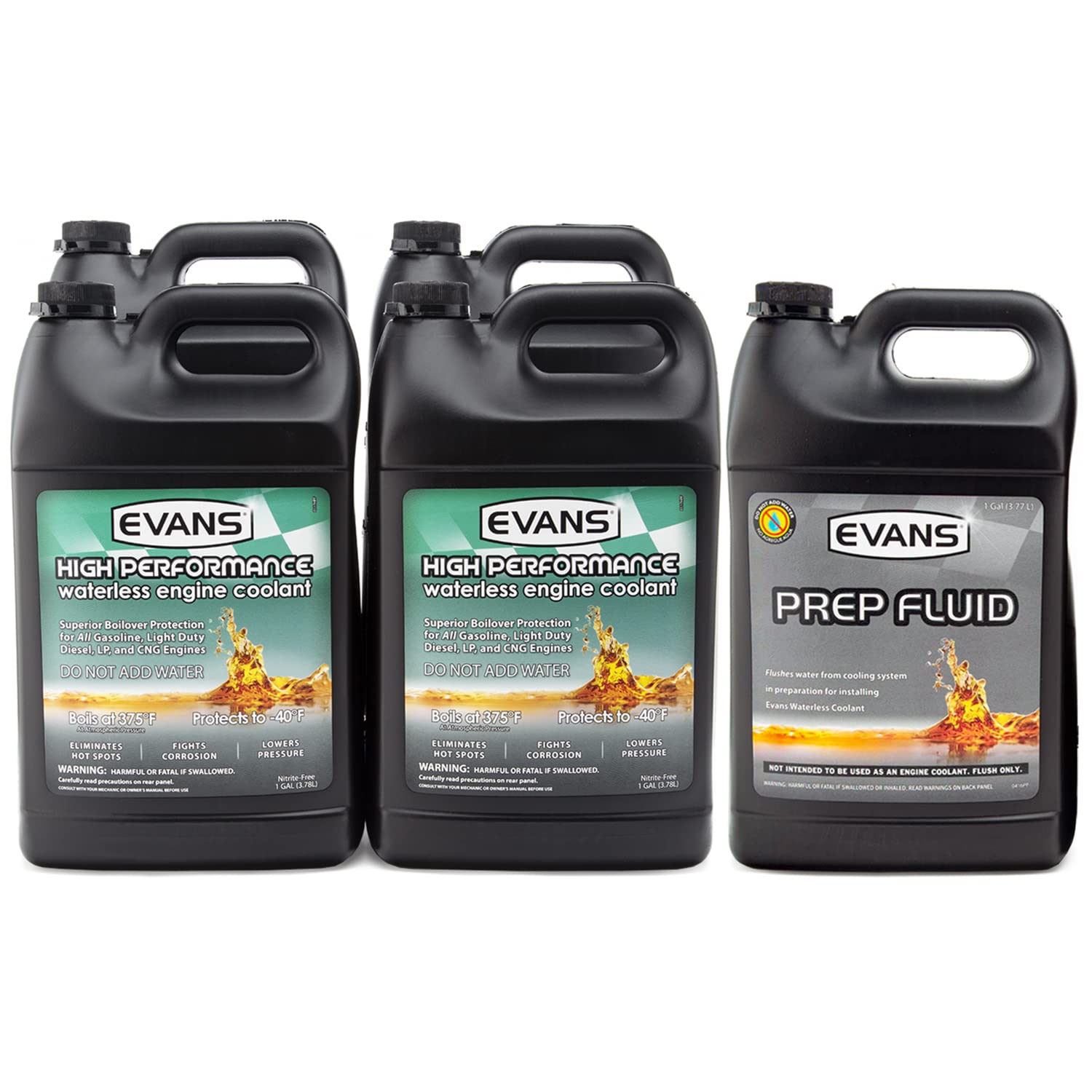 EVANSBundle | Prep & Performance Combo Pack | EC53001 High Performance Waterless Coolant (4 GAL) + EC42001 Waterless Prep Fluid (1 GAL)