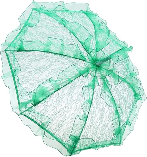 Miniatura 8 de BESTOYARD Paraguas de encaje de algodón con encaje, paraguas vintage para boda, paraguas de novia de flores, sombrillas de encaje bordado, paraguas