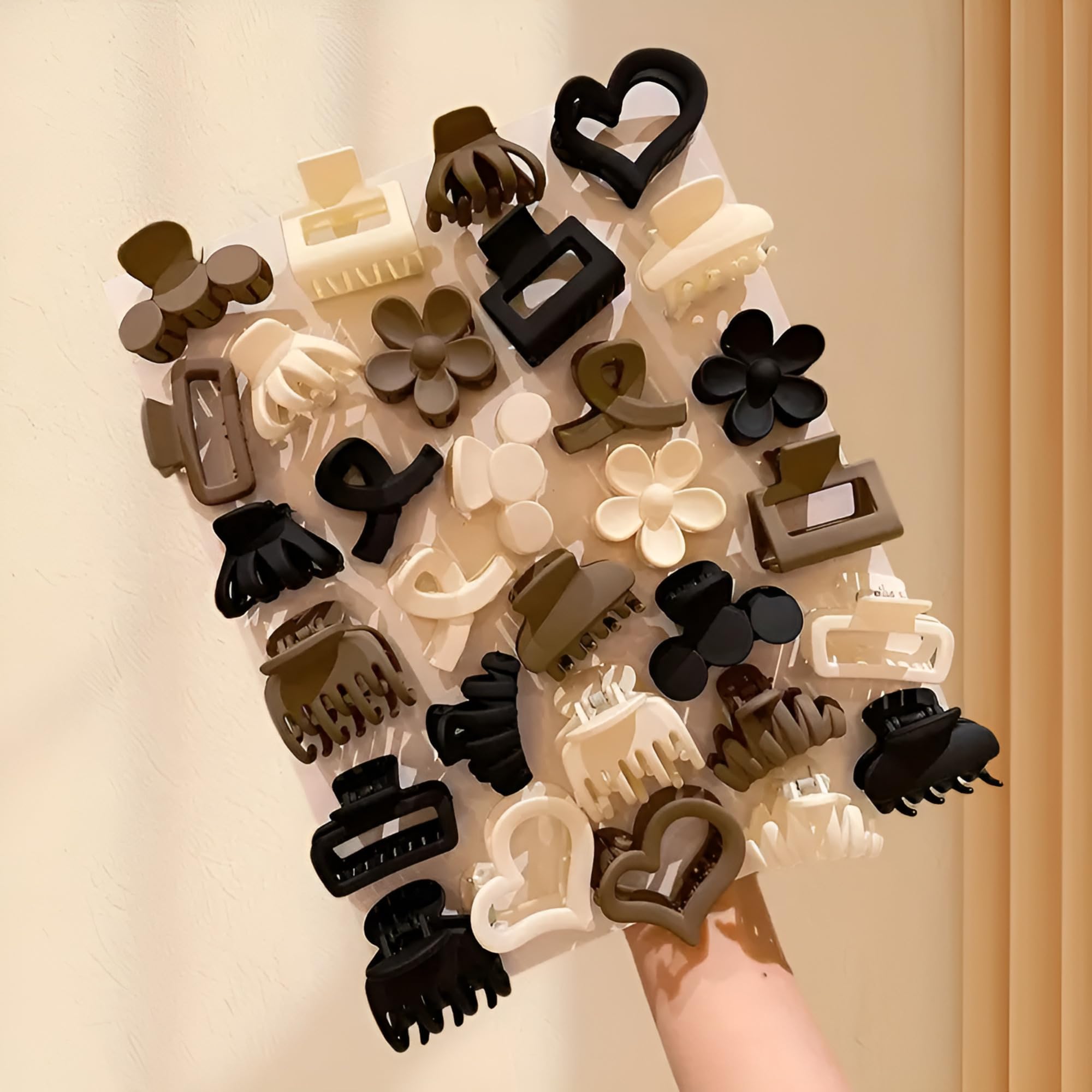 12 Pcs Small Matte Hair Claw Clips, Mini Clips for Girls Women - | Mini Non-Slip Hair Clutcher Clamps with Strong Hold for Thick & Thin Hair | Cute Korean Neutral Color Hair Accessories