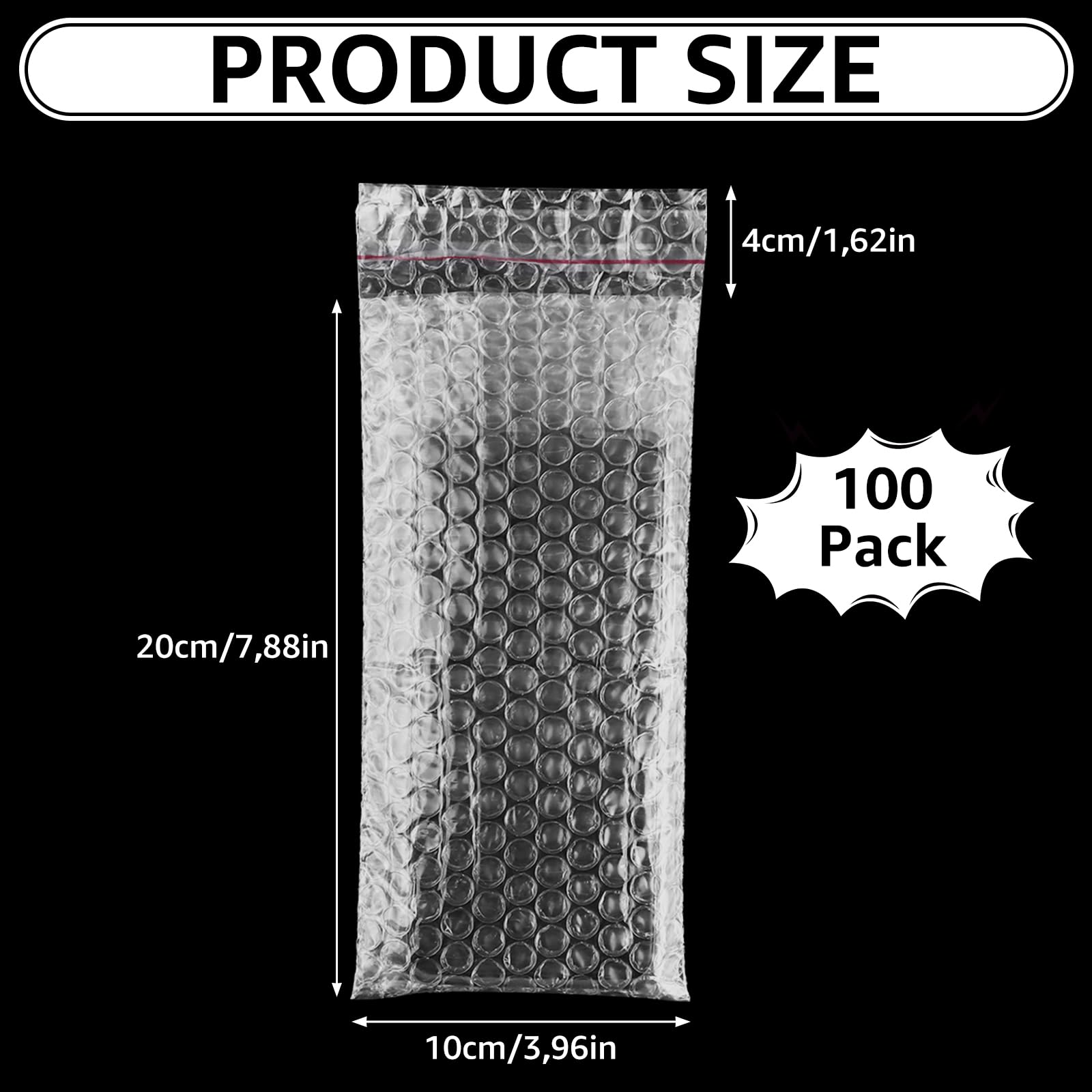 CYEER Lot de 100 sacs à bulles autocollants - 10 x 20 cm - Pour emballage d'expédition - Rembourrage résistant aux chocs
