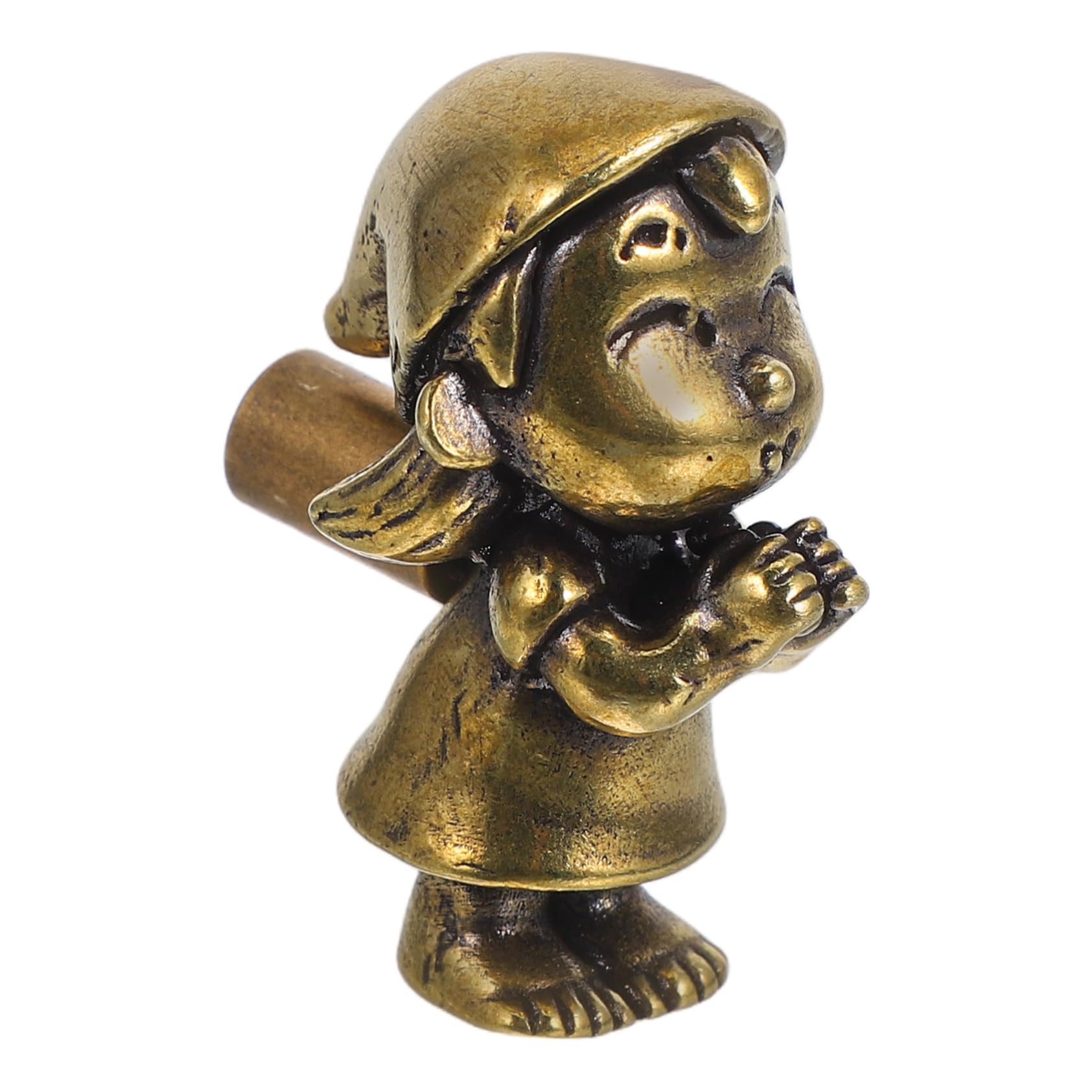 KONTONTY Charming Praying Girl Door Handle Vintage Brass Knob Bedroom Decor Accessory