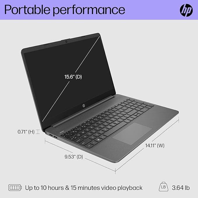 Laptop HP 15.6" FHD 16GB RAM 1TB SSD Intel Core i3-1215U Windows 11 miniatura 4