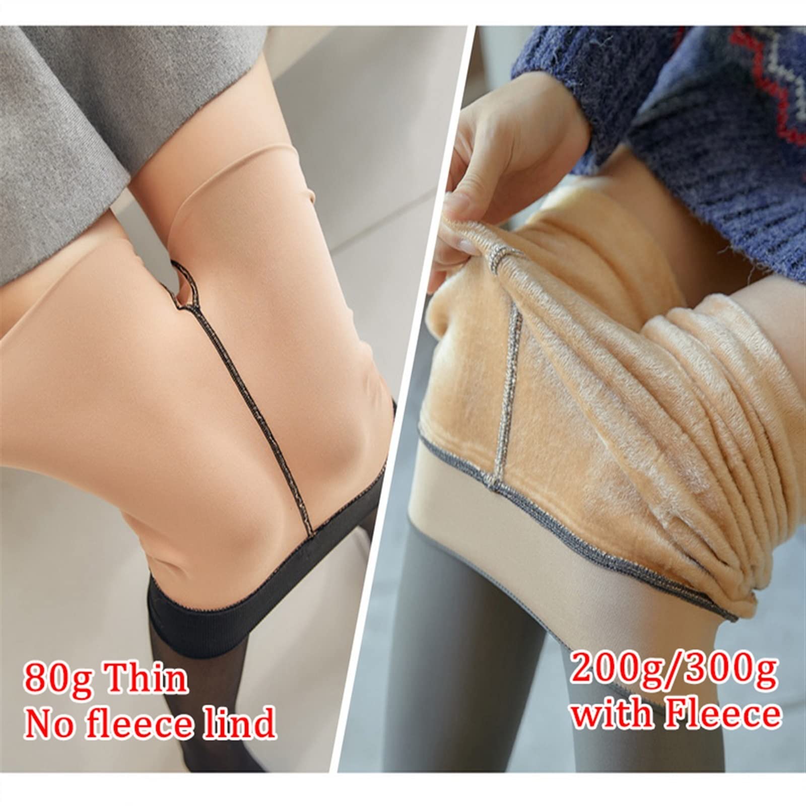 Pantimedias Mujer Calcetín térmico de Invierno Pantalones Medias Forradas Panty Leggings cálidos Medias de Mujer (Color: Púrpura, Tamaño: 80 g Sin vellón) (Púrpura 80 g Sin vellón)
