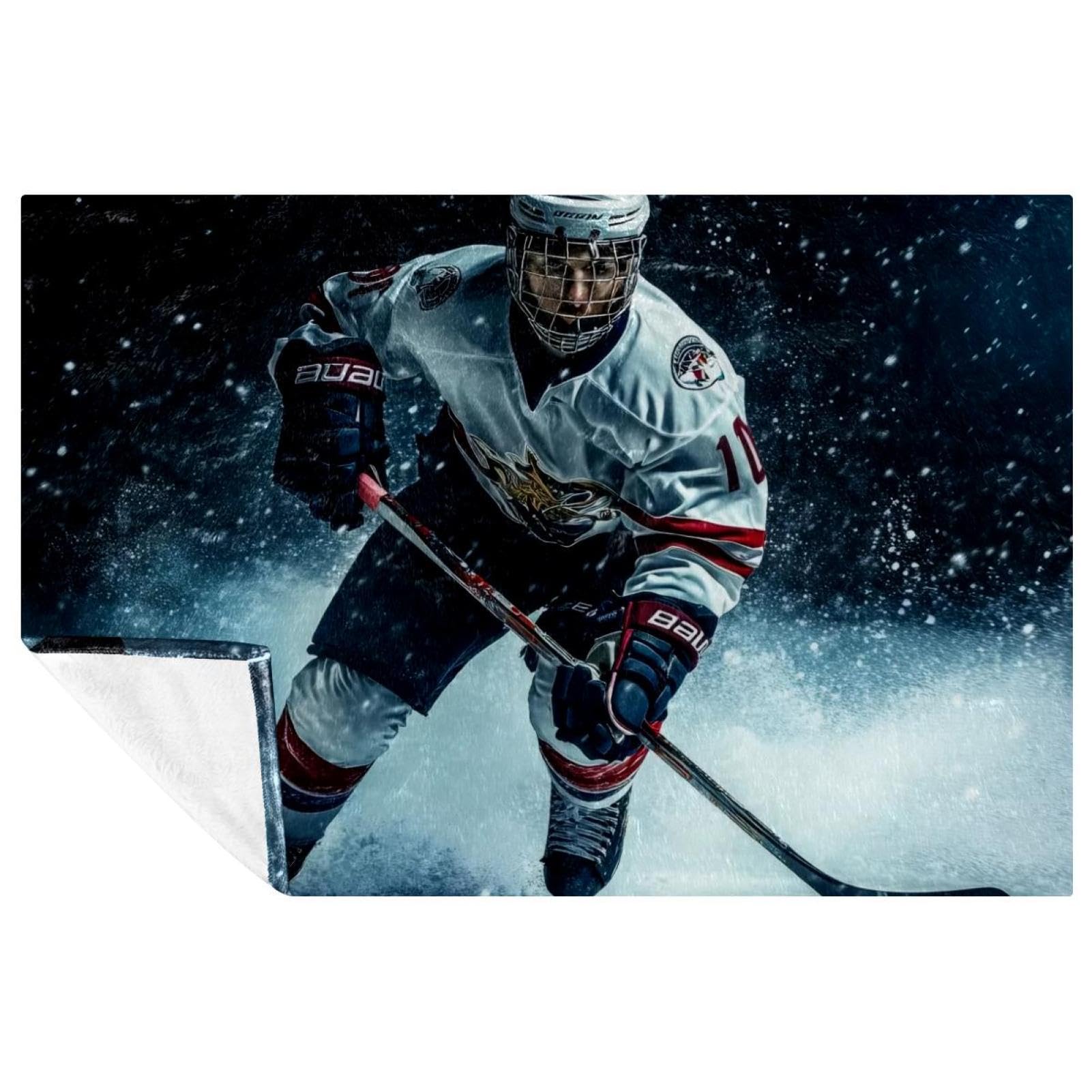 Couverture hockey sur glace idée cadeau idéale pour fan de sport lit et canapé
