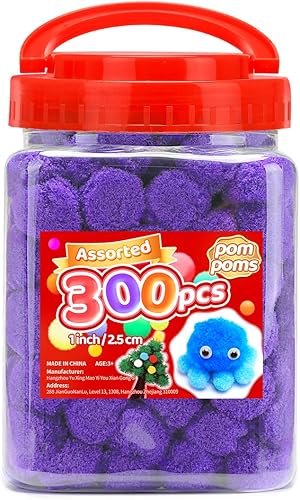 Vista 18 de Iooleem Pompones rosados – Tamaño surtido, 1200 piezas con ojos móviles, opciones de purpurina, perfectos para artes y manualidades