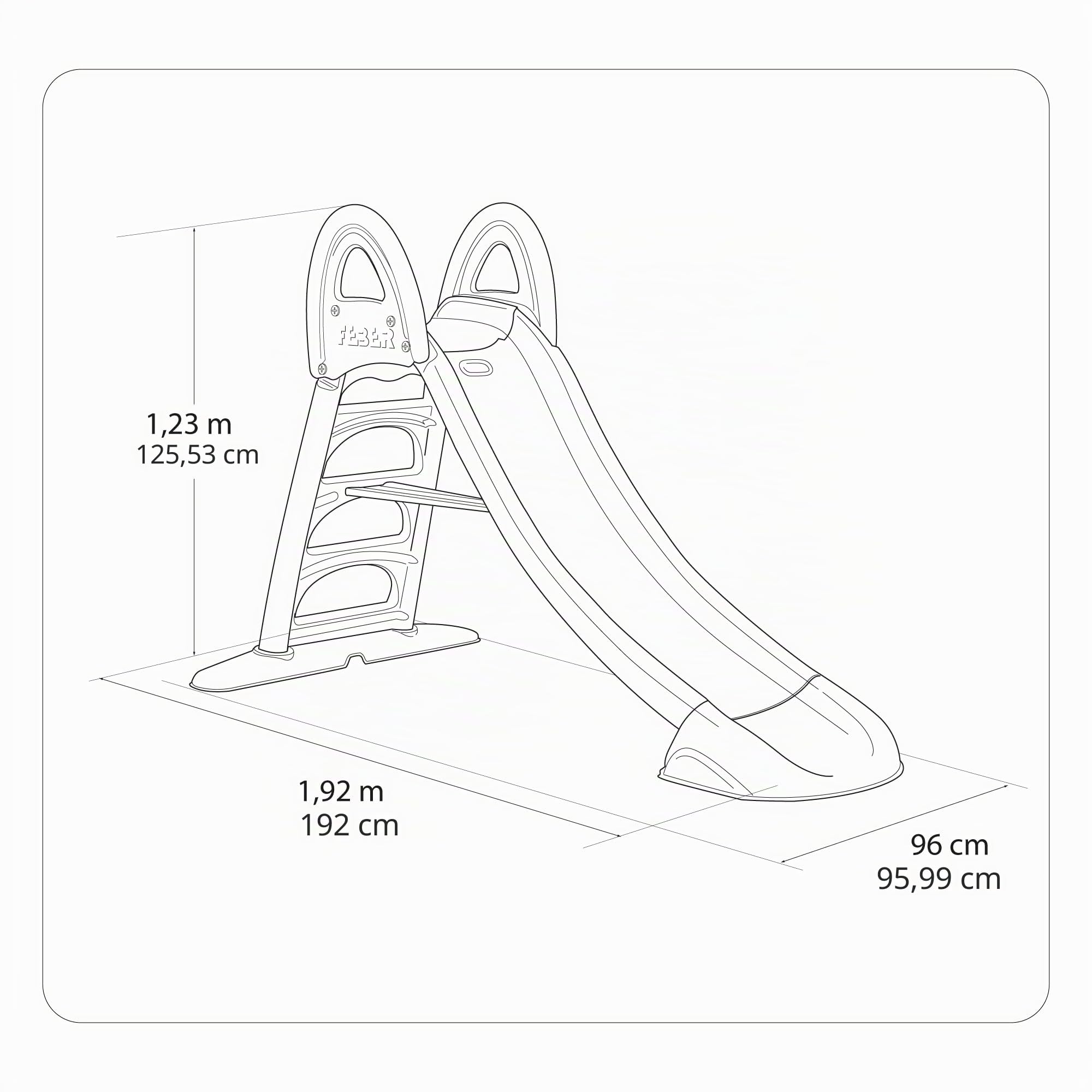 FEBER Mega Casual Water Slide Scivolo Giardino con Tubo Esterno Scale Antiscivolo Colori Resistenti