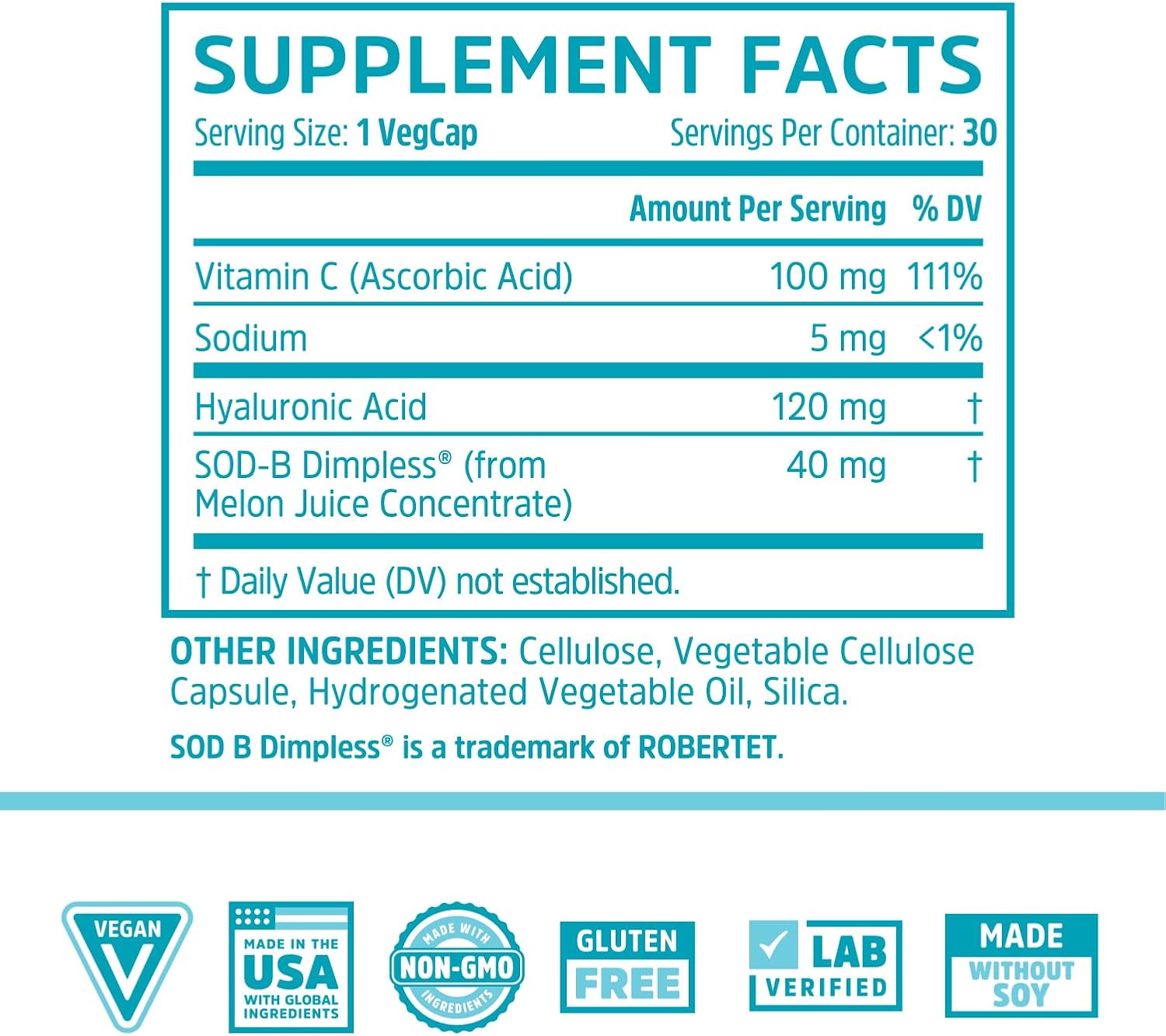 Zhou Body Smooth - Cellulite Pills for Women, Dimpless Anti Cellulite Supplement for Firm Smooth Skin with Hyaluronic Acid & Vitamin C, Skincare for Thigh, Legs, Butt, Supports Hydration - 30 Capsules