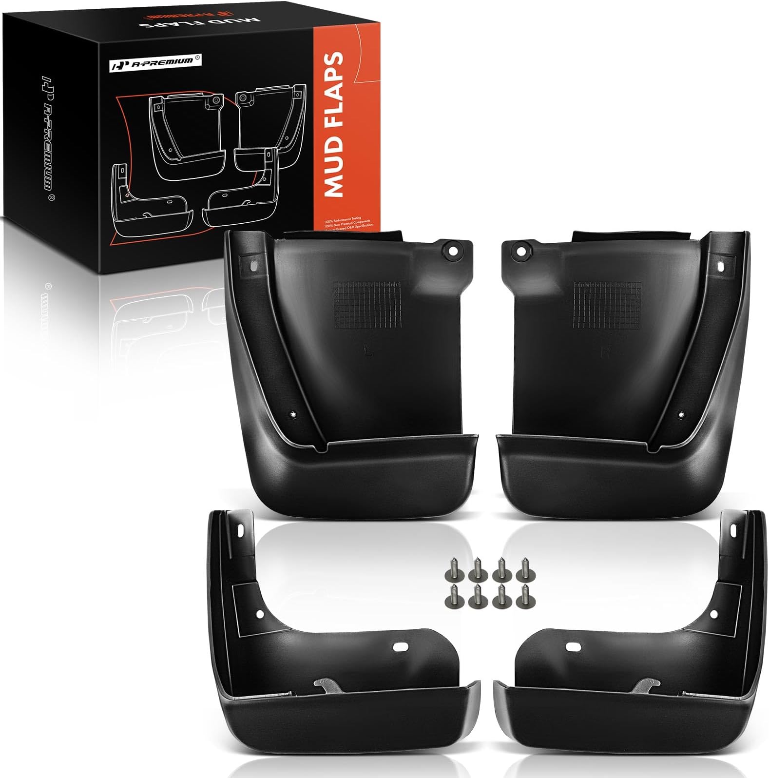 Set of 4PCS Mud Flaps Splash Guards Mudguards Mudflaps with Hardware Accessories Compatible with Honda Accord 2003-2007, Sedan Only, Front and Rear (Driver & Passenger Side)