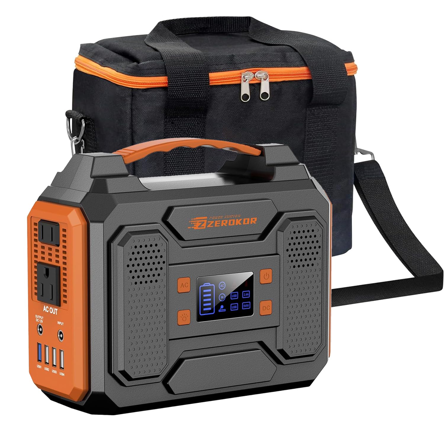 ZeroKor 300W Portable Power Bank Generator With Carrying Case Power Station 110V Power Pack with AC Outlet External