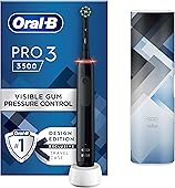 Oral-B Pro 3 Electric Toothbrush For Adults, 1 Cross Action Toothbrush Head & Mondrian Travel Case, 3 Modes with Teeth Whitening, 2 Pin UK Plug, 3500