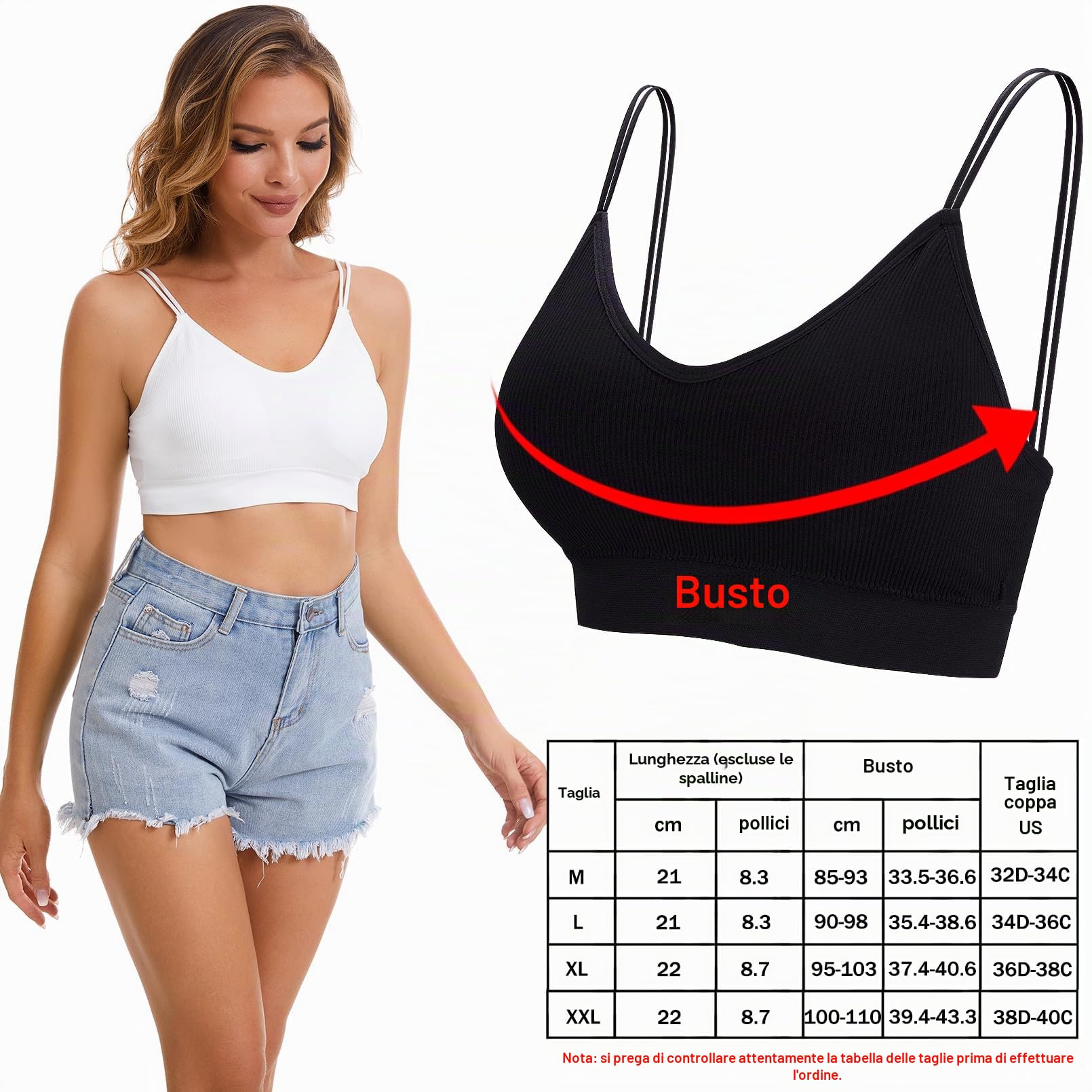 BQTQ 5 Pezzi Reggiseno a Canotta V Collo Bralette Senza Ferretto per Donna, 5 Colori
